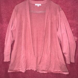 89th & Madison Rose Open Front Cardigan